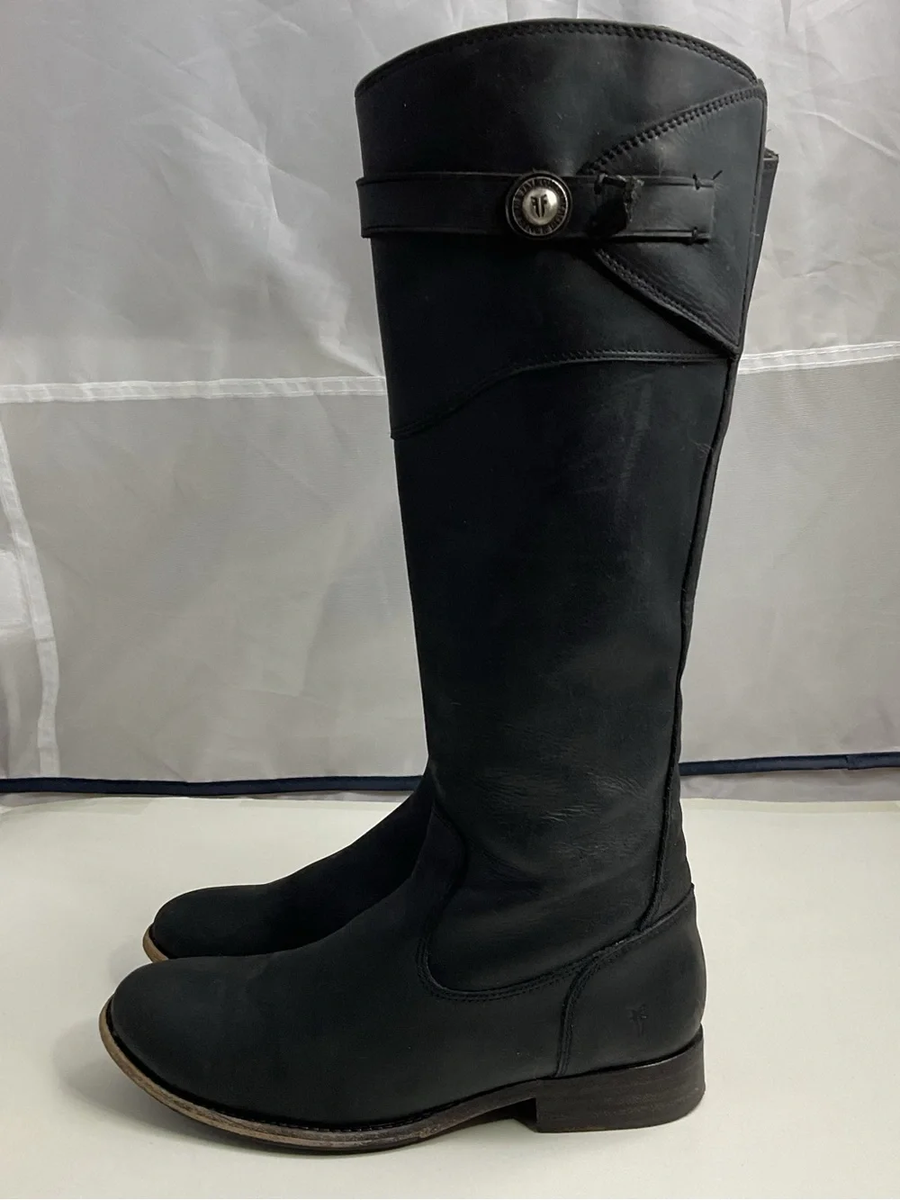 Frye 4015 Black Leather Knee High Pull On Riding Boots Women’s Size 5.5 B